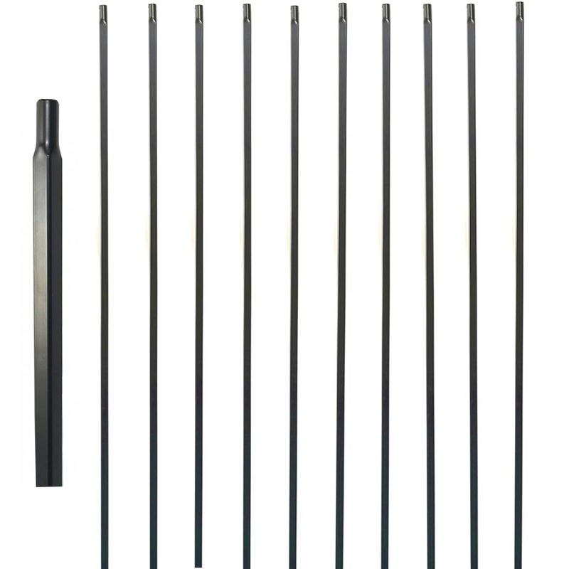 Langdoly Square 1/2" x 44" Wrought Iron Plain Balusters Hollow Iron Spindles for Indoor Stairs (Satin Black- Pack of 10) - Image 1